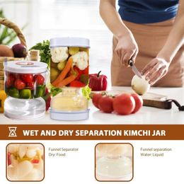 Storage Bottles Hourglass Shape Pickles Jar Kimchi Organiser Food Dry And Wet Separation Olive Container Kitchen Accessories