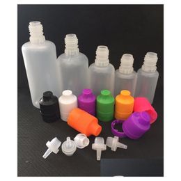 Packing Bottles Wholesale Colorf Plastic L 5Ml 10Ml 15Ml 20Ml 30Ml 50Ml 60Ml 100Ml 120Ml E Liquid Dropper With Long Thin Tips Tamper Dhwek