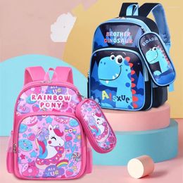 School Bags 2-piece Set Of Elementary Backpacks For Boys And Girls Cartoon Cute Lightweight Spine Protecting Children's Pencil Case