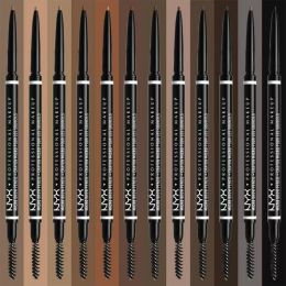 Mico Double-Ended Brow Pencil - Fine Tip & Brush - Waterproof & Long-lasting - Black Eye Brow Cosmetics