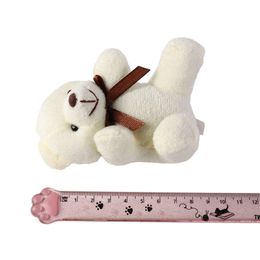 3PCS Car Holder Key Rings Stuffed Animals Kids 8CM Fluffy Toy Teddy Pendant Bear Toys Plush Keychain