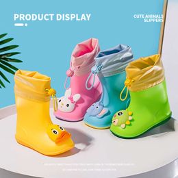 New Girl Rainboots Classic Waterproof Children PVC Rubber Kids Baby Water Shoes Boy Rain Boots kids L L
