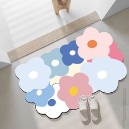 Clouds Absorbent and Quick-drying Bathroom Floor Mats Bathroom Foot Mats Non-slip Diatomaceous Earth Fall-proof Restroom Toilet Mats