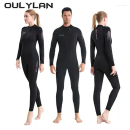 Women's Swimwear Oulylan Women 3MM Neoprene Wetsuit Men High Elastic Surfing Spearfishing Wetsuits One Piece Full Body Diving Suit Jumpsuit