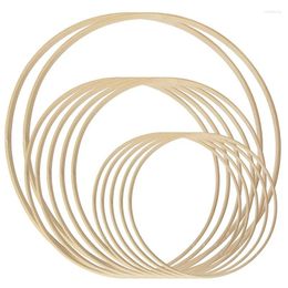 Decorative Flowers Dream Catcher Rings 12Pcs Wood Bamboo Floral Hoop For DIY Wreath Decor Wedding And Wall Hanging Craft
