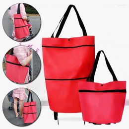 Storage Bags Light Weight Folding Foldable Shopping Cart Luggage Travel Bag Trolley Portable Tug Hanging Fashion Oxford Solid Women