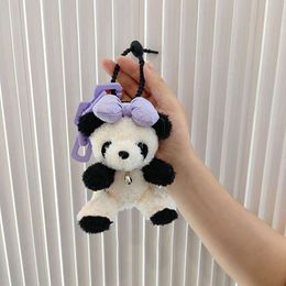 3PCS Cute Keychains Plush Doll Keychain For Bag Pendant Fashion Kawaii Stuffed Panda Keyrings Gifts Car Keys Accessories