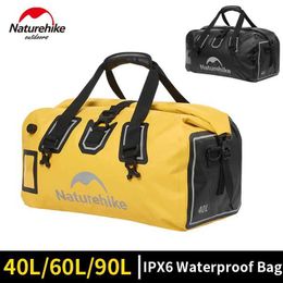 Outdoor Bags Naturehike IPX6 waterproof bag 40L 60L 90L motorcycle tail bag outdoor camping travel luggage portable luggage storage PVC Q240521