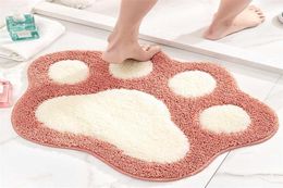 Cartoon Foot Shape Bath Mat Bathroom Door Absorbent Foot Mat Antislip Microfiber Bathroom Rug Machine Washable Bath Carpet 2111308032201