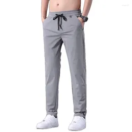 Men's Pants Arrival Summer Casual Thin Ice Silk Quick Drying Straight Tube Mens Clothing Loose Elastic Breathable Streetwear