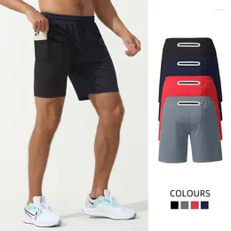 Men's Shorts Sports Double Layered Anti Glare Running Training Cropped Quick Drying Basketball