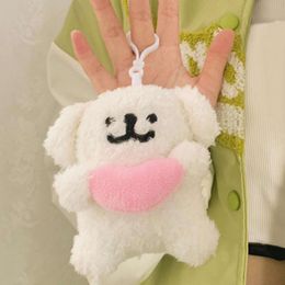 3PCS Cute Dog Plush Doll Key Chains Ring Fluffy Soft Stuffed Toy Woman Keychain Bag Charms Car Keyring Party Trinket Gift