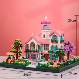 Blocks 4080 mini diamond miniature bricks princess dream villa castle building block street view house toy birthday gift H240522