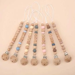 Pacifier Holders Clips# Customized personalized name pacifier clip handmade silicone gold beads soda baby dummy clip chain toy chewing d240521