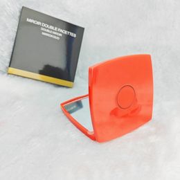 고급 브랜드 아크릴 소형 거울 접이식 벨벳 먼지 가방 거울 선물 상자 블랙 메이크업 도구 휴대용 클래식 스타일 Anita