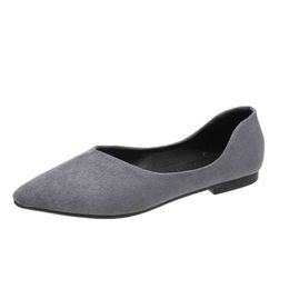 Kleiderschuhe helllaafer damen gestrickte Stoff Ballett Flats Nubuck spitz-z-toe Leichte Frauenschuhe H240521