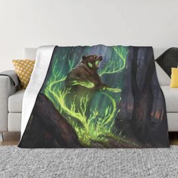 Blankets DND Game Blanket Flannel Angry Bear Cosy Soft FLeece Bedspread