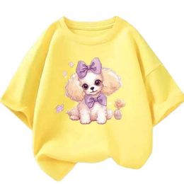 T-shirts Kids T Shirt Fashion Cute Dog Puppy 3D Print Girls T Shirts Animal Harajuku O Neck Short Sleeve Summer Clothing Tops Y240521