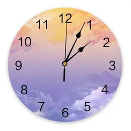 Wall Clocks Sky Sunset Cloud Clock Living Room Home Decor Large Round Mute Quartz Table Bedroom Decoration Watch