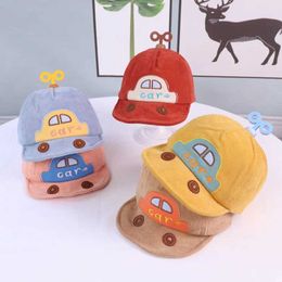 Caps Hats Childrens Cute Sun Hat Polka Cartoon Car Baby Girl Boy Ear Spring Summer Newborn Photography Road Baseball d240521