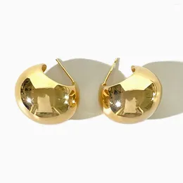 Stud Earrings Peri'sbox Bold Chic Gold Silver Plated Chunky Thick Dome Large Ball Women's Statement Jewelry Factory Wholesale