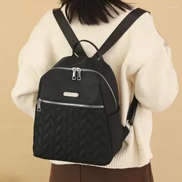 Backpack Style SEETIC Simple Women'S Oxford Waterproof Travel Bag Female Anti-Theft Ladies School Fashion Solid Color