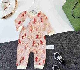 Top designer bodysuit Cat pattern printed all over kids Cotton jumpsuits Size 59-90 CM Comfortable feel Classic crawling suit Oct05
