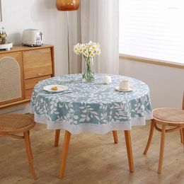 Table Cloth PVC Composite Flannel Circular Waterproof And Oil Proof Tablecloth Living Room Coffee Dustproof