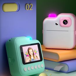 Q6 Kids Instant Print Camera APP Printing Video Recording 2.4" IPS RGB Breathing Light Rechargeable Games Digital Toy Cam