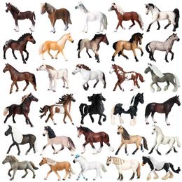 Novelty Games 41 Style Realistic Farm Animal Figurine Simulation Horse Models Action Figures Educational Classics Collection Children Toy Gift Y240521