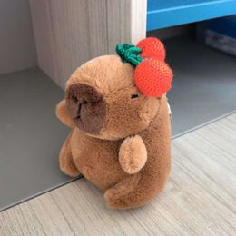 3PCS Cute Toy Plush Keychain Multicolor Cartoon Headgear Capybara Doll Stuffed Animals Guinea Pig