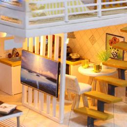 DIY House Toy Wooden Miniatura Doll Houses Miniature Dollhouse Toys With Furniture Dust Cover Birthday Gift K031