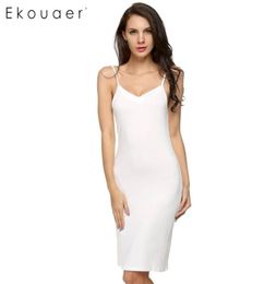 Ekouaer Summer Nightgown Sexy Lingerie Sleepwear Full Slip Underdress Cotton Long Night Gown Nighties Sleepshirts Homewear Y2004253556312