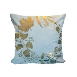 Pillow Case Stam Gold Leaves Sofa Cushion Er Home Decorative Short P Pillows Bed Car Retro European Style 45X45Cm Drop Delivery Garden Dhxet