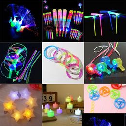 Other Event Party Supplies 10Pcs Led Light Up Bracelet Catapt Glow In The Dark Props Halloween Kids Gifts Festival Accessories Dro Dhet6