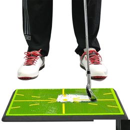 Golf Training Aids Mat Swing Detection Batting Ball Trace Directional Path Pads Practise 240116 Drop Delivery Sports Outdoors Dhire