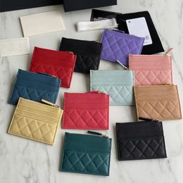 wallets woman Designer luxury wallets purse wallets Holders Small fragrant card bag Diamond Cheque zipper coin wallets purse candy Colour one piece card holder CC07