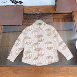 Top designer Baby lapel Shirt Exquisite printing design Kids top SIZE 120-160 CM fashion Autumn clothing Child Blouses Aug24