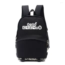 Backpack Animal Crossing Horizons Happy Home Designer Tom Nook Black Shoulder Travel Bag Rucksack Backpacks Mochila Daypack