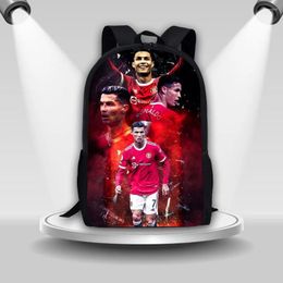 Backpack Coloranimal Football Star Cristiano 7 Jersey Double Zipper Head Portable School Bag Summer Breathable Large-capacity Sports Bags