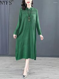 Casual Dresses NYFS 2024 Autumn Winter Sweater Knitting Dress Vestidos Robe Elbise Loose Plus Size Long Sleeve Bottoming Women