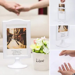 Frames Double Sided Standing Picture Frame Card Display Stand Po Protection Case Wedding Holder Desktop Decor