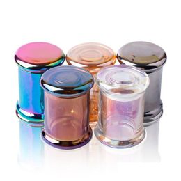 Packing Bottles Wholesale Glass Jar Storage Container Colorf Rainbow 58 And 77Mm Dab Jars Non-Stick Wax Case Tobacco Moisturizing Si Dhzsy