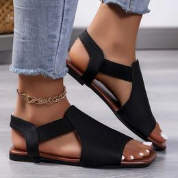 Sandals Women 2024 New Summer Plus Size Beach Roman Slippers Shoes Low Heeled Casual Outdoor Flats Woman H240521