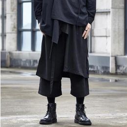 Men's Pants Trousers Spring Style Casual Slacks Nine Minutes Culottes False Two Pieces Of Shorts Yamamoto Trend