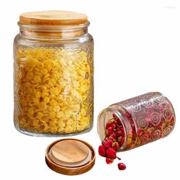 Storage Bottles Glass Jar With Lids Kitchen Food Spice Container Sealed Organisation Cereals Moisture-proof Pots