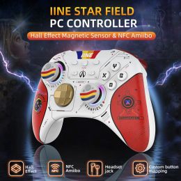 IINE Star-Field PC Controller Hall Effect Joystick & NFC Amiibo with 2.4Ghz Bluetooth Receiver for PC/Laptop/Switch/Steam/iPad