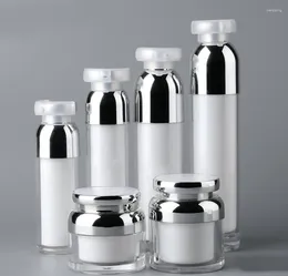 Storage Bottles 30ml50ml100ml White Airless Bottle Lotion Emulsion Serum Moisture Foundation Essence Cream Gel Jar Pot Skin Cosmetic Packing