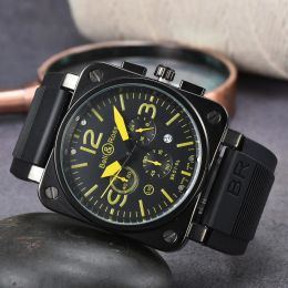 New mens watch Quartz Watch bell brown leather black rubber Strap ross 6 Mechanical automatic watch hot
