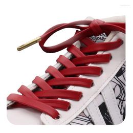 Shoe Parts Weiou Classical All Matched Boots Sneakers Canvas Shoelaces 0.7 Cm Flat Solid Metallic 31 Colours With Silver Metal Tip